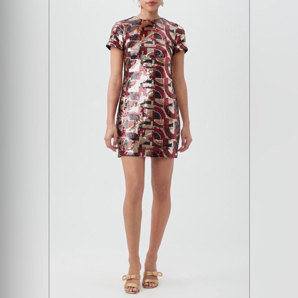 Trina Turk Lupine 2 Sequin T-Shirt Dress Sz 4 NWT